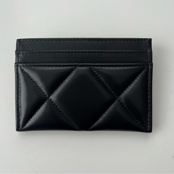 CHANEL O Card Holder Black Lambskin Silver Hardware - Picture 3 of 4